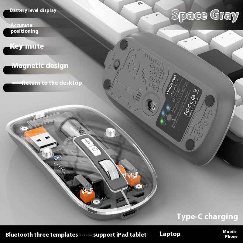 Transparent Wireless Mouse Desktop Computers And Laptop Office Home Mouse